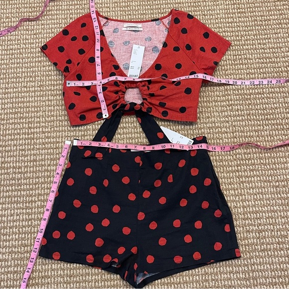 Urban Outfitters Black & Red Polka Dot Set Medium NWT - Picture 3 of 7